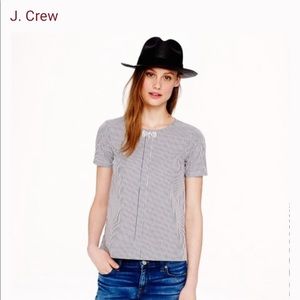 J Crew A2627 Navy white stripe jeweled bow tie Size 6